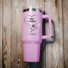 Personalized Vet Tech Life 40oz Tumbler With Handle, Veterinarian Gift  Engraved Tumbler 40oz, Custom Vet Tech Gift, Gift for Veterinarian