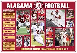 The schedule includes the opponents, dates, and results. Fan Apparel Souvenirs College Ncaa 2019 Alabama Crimson Tide Football Schedule Poster W Tua Tagovailoa A Day Sports Mem Cards Fan Shop Fan Apparel Souvenirs