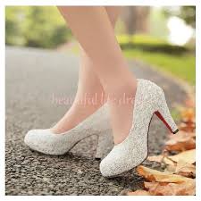 Items Similar To 2014 Spring High Heel Shoes White Lace Chunky Heels Liked On Polyvore Featuri Wedding Shoes Heels Chunky Heels Wedding Wedding Shoes Lace