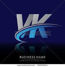 Initial Letter Vk Logotype Company Name Colored Blue And Grey Swoosh Design Vector Logo For Business And Company Identi Initial Letters Company Names Logotype