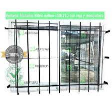 ventana corrediza aluminio 120x150 con rejas y persiana 23 199 00 ventanas corredizas ventanas vidrio comun