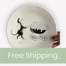 Vintage Dubout Editions Clouet Cat Plate by Albert Dubout 