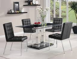 Check spelling or type a new query. Tempered Glass Top Modern 5pc Dining Set W Chrome Finish Base