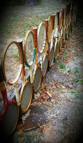 Vintage Tennis Raquet Garden Fence Vintage Tennis Tennis Garden Fence