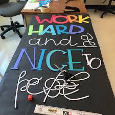 Work Hard And Be Nice To People Door Or Wall Decor Kit Classroom Decorations School Decorations Door Decorations Classroom