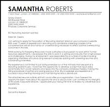 Recruiting Assistant Cover Letter Sample Cover Letter Templates Examples