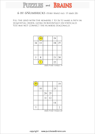 What it means is that they will deduce that every color must appear twice at least. Printable 6 By 6 Very Difficult Level Numbrix Logic Puzzles For Kids And Adults