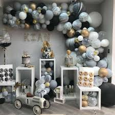 Black And Gold Baby Shower Ideas How To Make A Boys Baby Shower Backdrop Baby Shower Decorations Baby Shower Backdrop Balloon Decorations