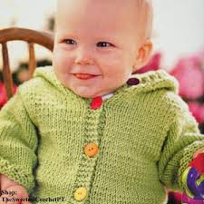 Vintage Knitting Pattern Knit Baby Boy Cardigan Sweater Hooded Jacket Hat  Mittens Set PDF Instant Digital Download 0-7 Years 5 Ply