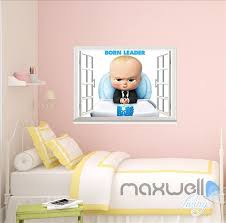 The Boss Baby Leader 3d Window Wall Decals Stickers Kids Decor Gift Kids Decor Kids Stickers Wall Decals