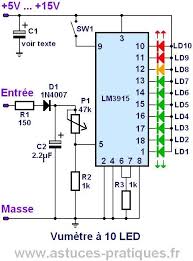 Lm3915 ic datasheet pinout application circuits homemade. Wr 0134 Lm3915 Vu Meter Circuit Wiring Diagram