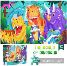 A toddler is a child approximately 12 to 36 months old, though definitions vary. Buy Jumbo Floor Puzzle For Kids Dinosaur Jigsaw Large Puzzles 48 Piece Ages 3 6 For Toddler Children Learning Preschool Educational Intellectual Development Toys 4 8 Years Old Gift For Boys And Girls Online