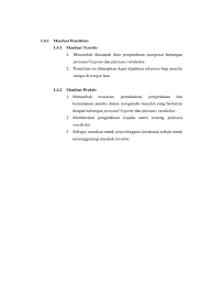 Penelitian dilakukan untuk mencari data atau informasi. 1 4 1 Manfaat Penelitian 1 4 1 Manfaat Teoritis Personal Hygiene Dan Pitiriasis Versikolor