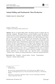 Companies that do this, or did not clearly say that they didn't, received a mark in the animal testing column. Pdf Animal Killing And Postdomestic Meat Production