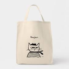 Angry Cat Is So Very French Tote Bag Zazzle Com French Tote Bag Minimalist Tote Bag French Tote