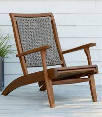 Wicker Eucalyptus Lounger Lounge Chair Outdoor Wicker Ottoman Lounger