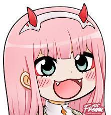 Zero Two Chibi Personagens De Anime Anime Kawaii Garota Anime Rosa