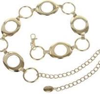 Women's Metal Oval Circle Chain Belt