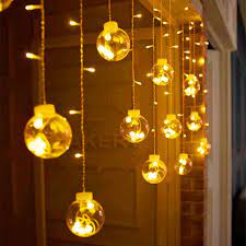 bolas de luz doradas weihnachtsbeleuchtung furs fenster led weihnachtsbeleuchtung lichtgirlande