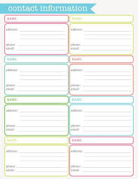 Contact Information Sheets Google Search Address Book Template Contact Sheet Printable Planner Scrapbook