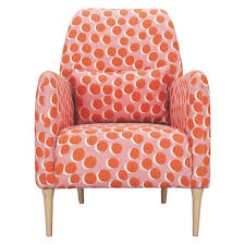 daborn pink and orange spotty fabric armchair armchair fabric armchairs patterned armchair