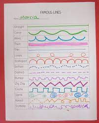 Types Of Lines In Art Handout Art Lessons Elementary Art Handouts First Grade Art
