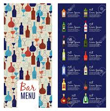 Bar Menu Template. Alcohol Menu Booklet Flyer Template With Bottles ...