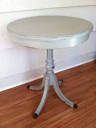 Vintage Black Round Side Table Painted Gray And Distressed Etsy Coffee Table Vintage Round Side Table Black Round Side Table