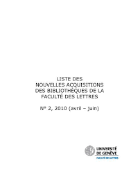 Zusätzlich sind die besetzungen eines großteils an episodenrollen gelistet. Liste Des Nouvelles Acquisitions Des Bibliotheques De La