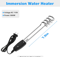 Amazon.com: Calentador de Agua de Inmersión de 1000W-110V ...