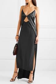 Black Cutout Silk Charmeuse Maxi Dress Dion Lee Maxi Dress Silk Charmeuse Dresses