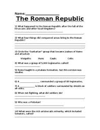 Classical civilizations and empires growing pains growth and power brought on difficulties for the republic gap between rich and poor grew breakdown in military order. The Roman Republic Powerpoint Worksheet By Noahs Ark Tpt