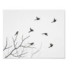 Bird On Branch Silhouette Flying Birds Silhouette Fine Art Print Zazzle Com Bird Silhouette Art Flying Bird Silhouette Silhouette Art