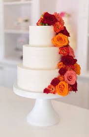 Rustic Design Buttercream Cake Orange Wedding Cake Cool Wedding Cakes Wedding Cake Red