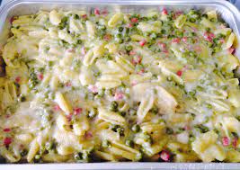 Piselli pasta al forno bianca. Pasta Al Forno Con Piselli Cotto E Besciamella