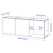 Besta White Lappviken White Wall Mounted Cabinet Combination 180x42x64 Cm Ikea