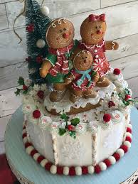 Fake Gingerbread Cake Fake Christmas Cake For A Centerpiece Etsy Christmas Cake Designs Christmas Themed Cake Christmas Cake
