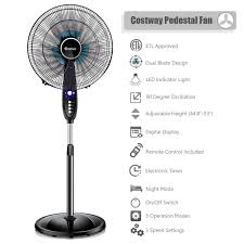 Costway 16 Adjustable Pedestal Fan 3 Speed Quiet Oscillating Stand Dual Blade W Remote Control Timer Affiliate Fans Pedestal Fan Floor Fan Fan