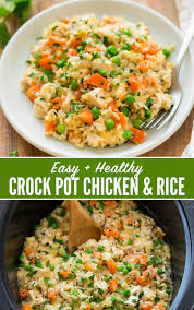 Easy Cheesy Crock Pot Chicken And Rice Casserole Simple And So Yummy One Of Our Fa Healthy Crockpot Recipes Crockpot Chicken Healthy Chicken Crockpot Recipes