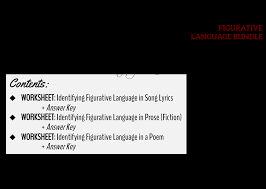 Figurative language is the use of words in an unusual or imaginative manner. Https Www Campbell K12 Ky Us Userfiles 1710 Classes 66879 Figurative 20language 20lyrics 20activity Pdf Id 56