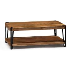 Alaterre Furniture Ryegate 43 In Natural Large Rectangle Wood Coffee Table With Shelf Awcc1120 The Home Depot