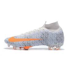 New Nike Soccer Cleats Nike Mercurial Superfly Vii Elite Cr7 Safari Fg White Black Orange Custom Football Boots Firm Ground Mens Size 38 39 40 41 42 4 In 2020 Custom Football Boots Soccer