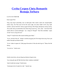 Baca novel cinta untuk nada full episode. Doc Cerpen Cinta Romantis Remaja Kang Taqwim Academia Edu