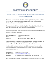 Public Notice - Advertisement - ACOP Revisions 5-22-2025