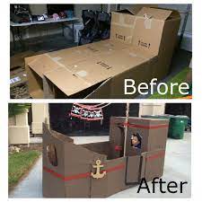 Our Cardboard Box Diy Pirate Ship Cardboard Pirate Ship Pirate Ships Diy Pirate Ship Playhouses are an awesome way to build creativity and imagination in your children. our cardboard box diy pirate ship