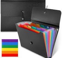 sixwipe 2 Pack Accordion File Organizer, 13 Pockets Expanding File Folder, Accordion File Holder with Elastic Buckles Closure, A4 Paper Document ...