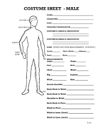 Costume Measurement Sheet Form Picture Picture Costume Design Costume Design Sketch Costumes