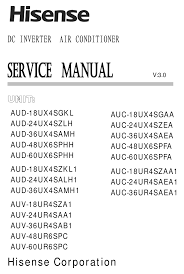 Air conditioner remote codes are compatible with: Hisense Aud 18ux4sgkl Service Manual Pdf Download Manualslib