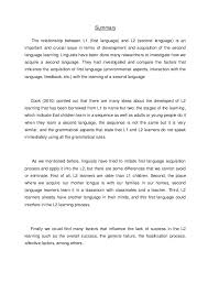 Reaction Paper The Relationship Between First And Second Language L