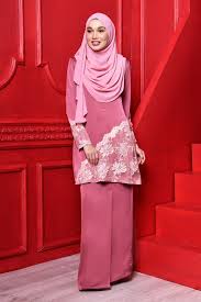 Bahu 14, dada 36, pinggang 37, lengan 22, punggung 40, labuh 28 m : Baju Kurung Kartika Lace Dusty Pink Muslimahclothing Com